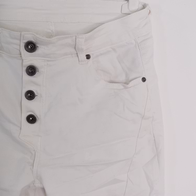 Jeans med Knappar VIT - 3D Denim