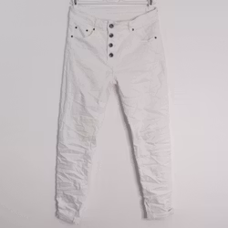 Jeans med Knappar VIT - 3D Denim