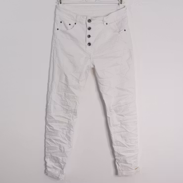 Jeans med Knappar VIT - 3D Denim