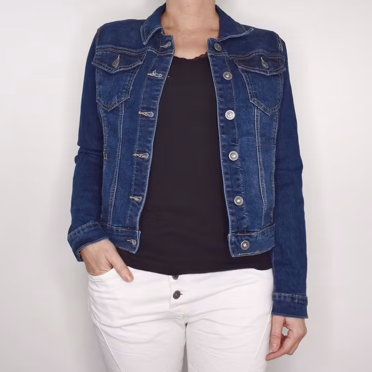 Jeansjacka MÖRKBLÅ - 3D Denim