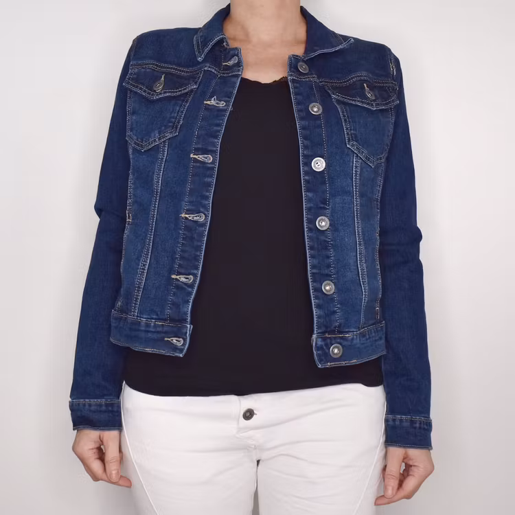 Jeansjacka MÖRKBLÅ - 3D Denim