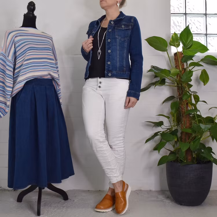 Jeans med Knappar VIT - 3D Denim