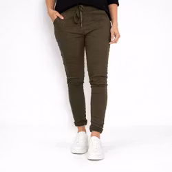 Stretchig Byxa Alva MÖRK KAKI