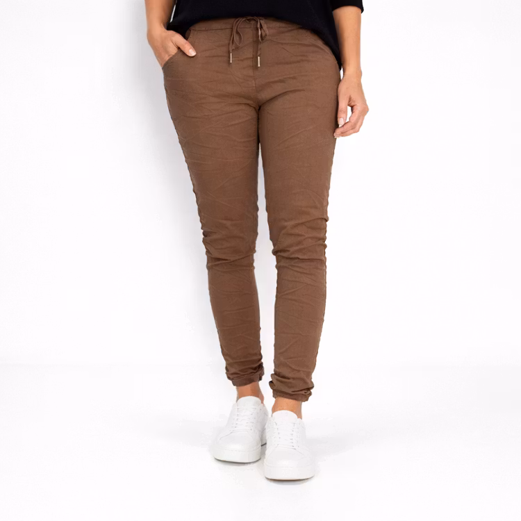 Stretchig Byxa Alva MÖRK TAUPE