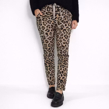 Stretchig Byxa Willow Leopard BEIGE - Marta du Chateau