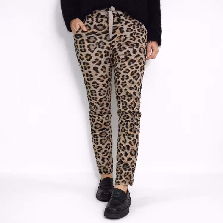 Stretchig Byxa Willow Leopard BEIGE - Marta du Chateau