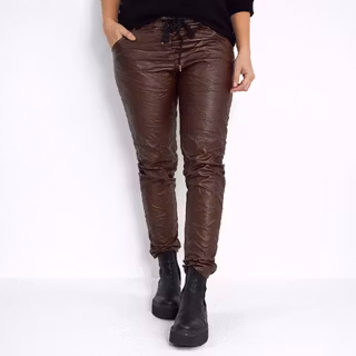 Byxa Lorena Vaxad BRUN - Mix By Heart