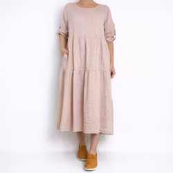 Linneklänning Fickor ROSE