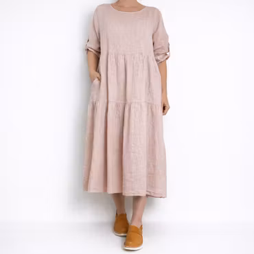 Linneklänning Fickor ROSE