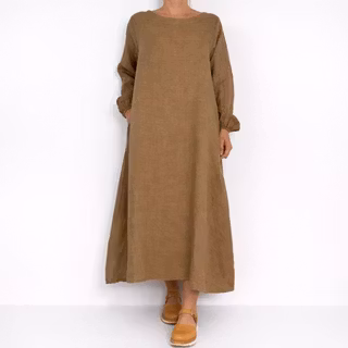 Linneklänning TAUPE