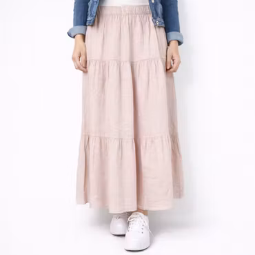 Linnekjol med volanger ROSA