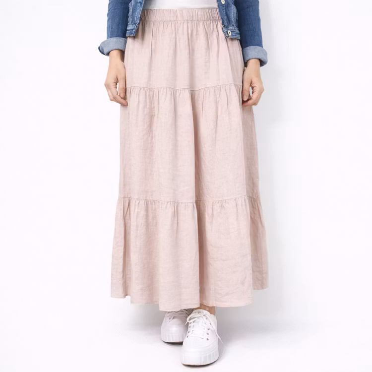 Linnekjol med volanger ROSA