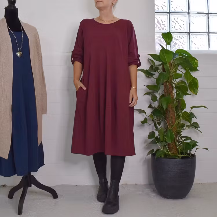 Sweatshirtklänning WINE