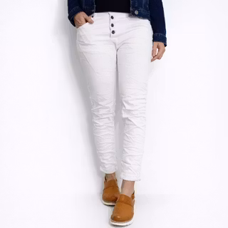 Jeans med Knappar VIT - 3D Denim