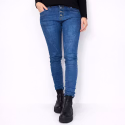 Jeans med Knappar BLÅ - 3D Denim