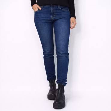 Jeans med Gylf MÖRK BLÅ - 3D Denim