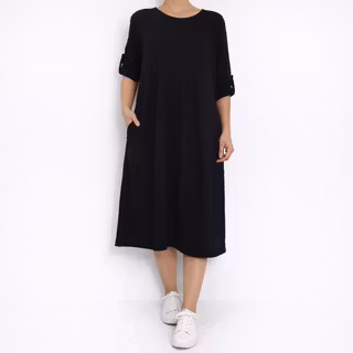 Sweatshirtklänning SVART