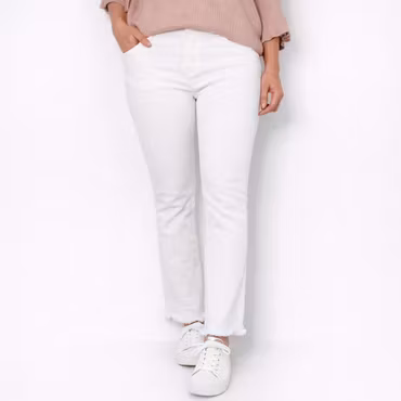 Stretchjeans Shortcut med fransar PANNA - 3D Denim