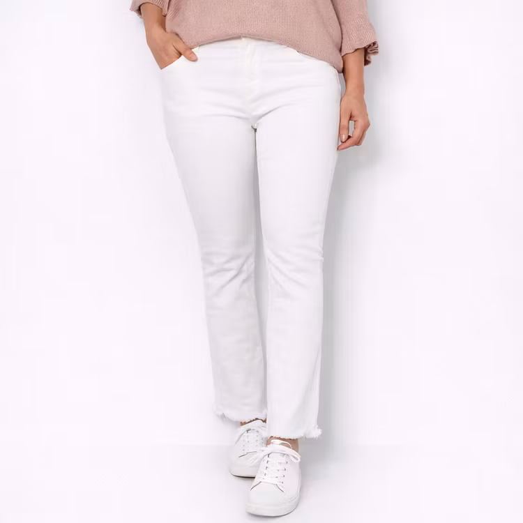 Stretchjeans Shortcut med fransar PANNA - 3D Denim