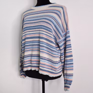 Stickad Tröja Phoebe Randig BLÅ - Camicia