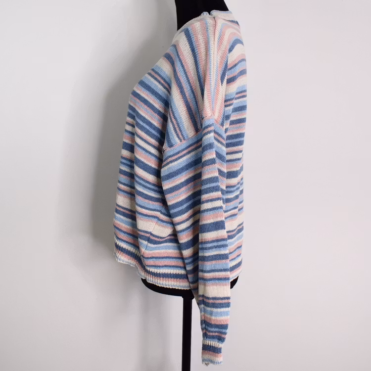 Stickad Tröja Phoebe Randig BLÅ - Camicia