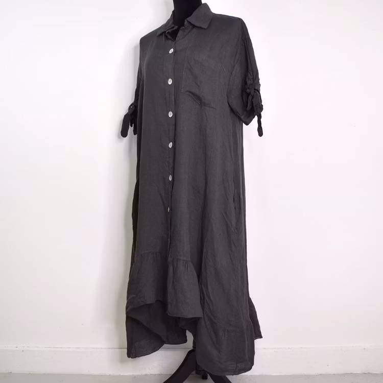 Skjortklänning Volang ANTRACIT