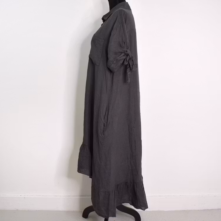 Skjortklänning Volang ANTRACIT