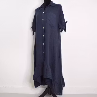 Skjortklänning Volang MARINE