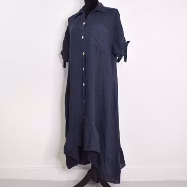 Skjortklänning Volang MARINE