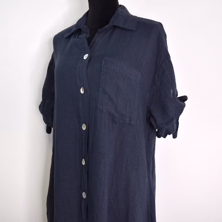 Skjortklänning Volang MARINE