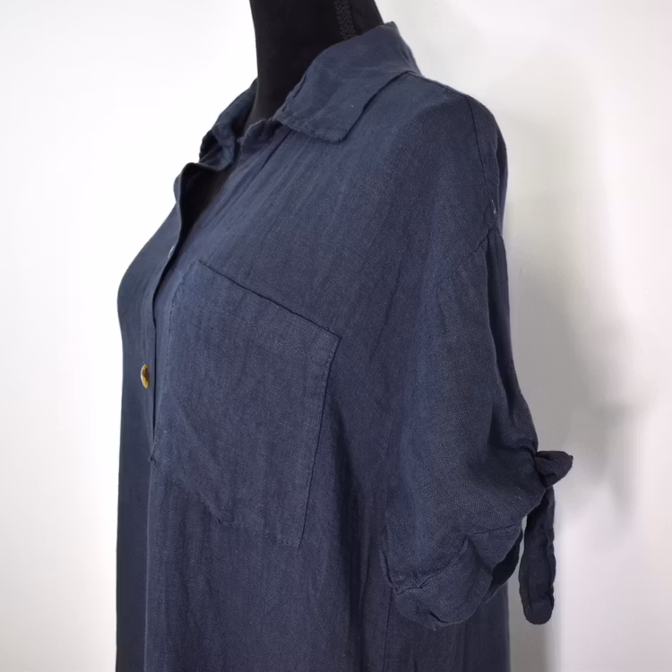 Skjortklänning Volang MARINE