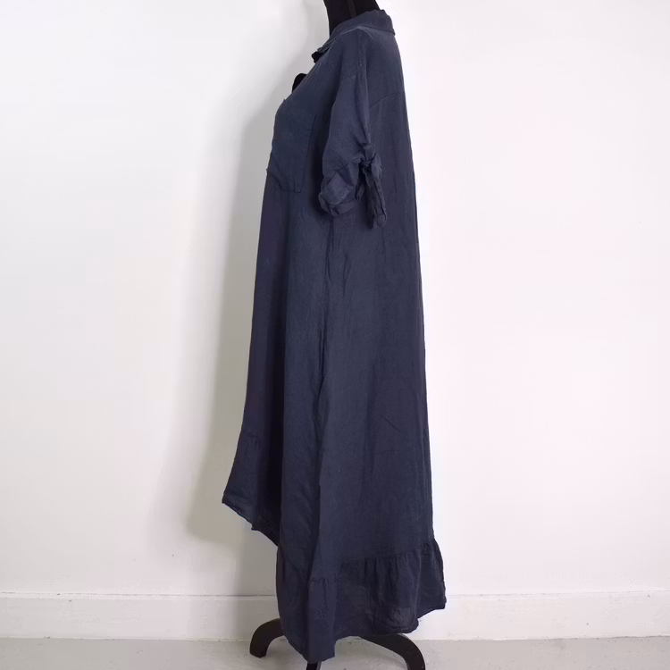 Skjortklänning Volang MARINE