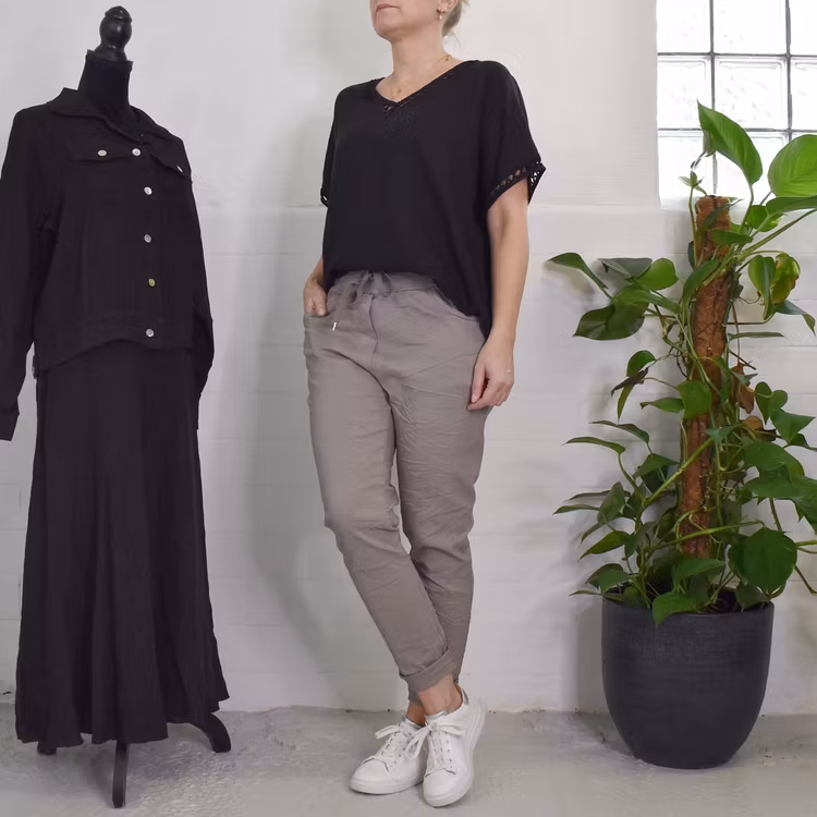 Topp Linnemix Hedda SVART - Camicia