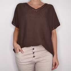 Topp Linnemix Hedda BRUN - Camicia