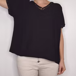 Topp Linnemix Hedda SVART - Camicia