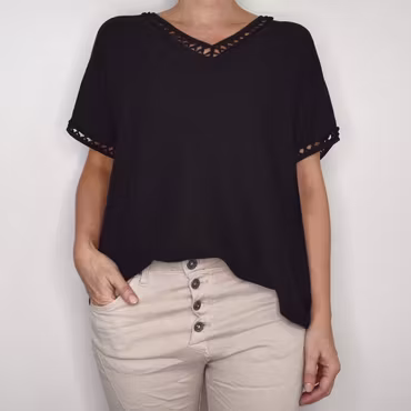 Topp Linnemix Hedda SVART - Camicia