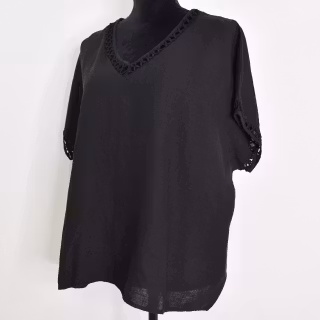 Topp Linnemix Hedda SVART - Camicia