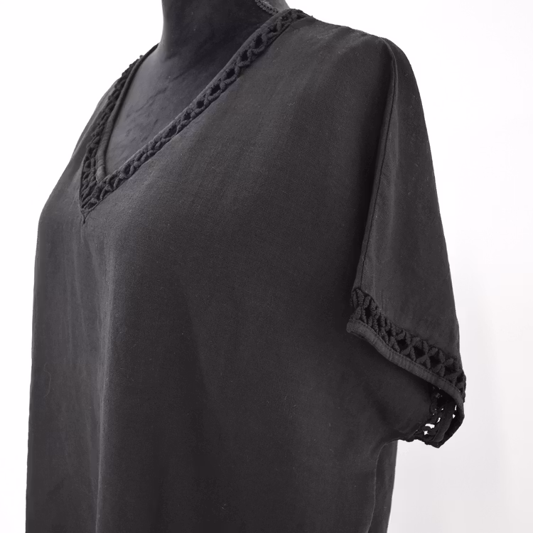 Topp Linnemix Hedda SVART - Camicia