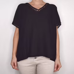 Topp Linnemix Hedda SVART - Camicia