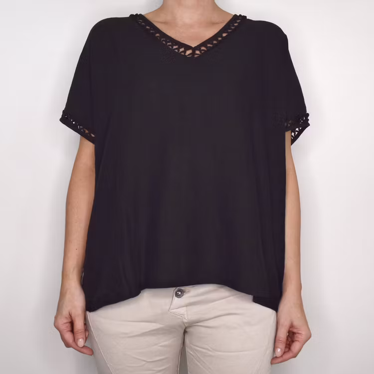 Topp Linnemix Hedda SVART - Camicia