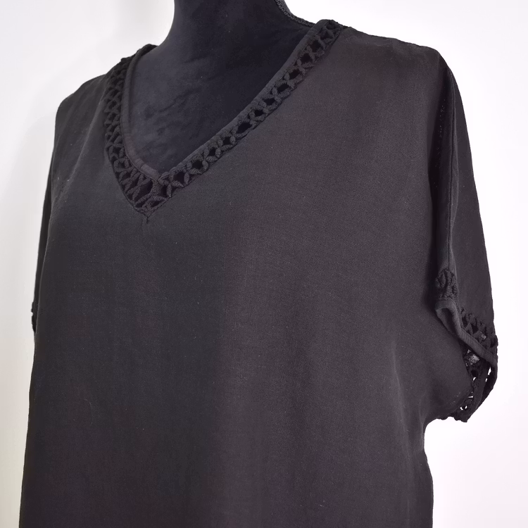 Topp Linnemix Hedda SVART - Camicia