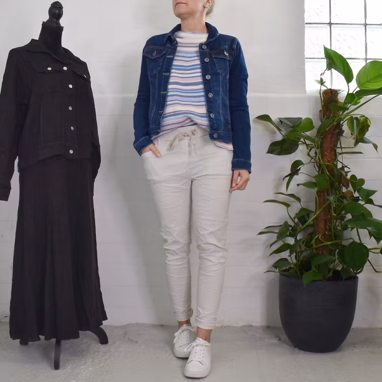 Stickad Tröja Phoebe Randig BLÅ - Camicia