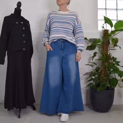 Stickad Tröja Phoebe Randig BLÅ - Camicia