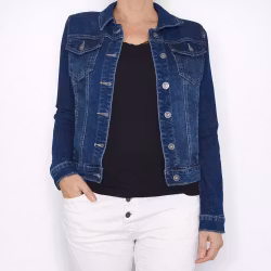 Jeansjacka MÖRKBLÅ - 3D Denim