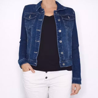 Jeansjacka MÖRKBLÅ - 3D Denim