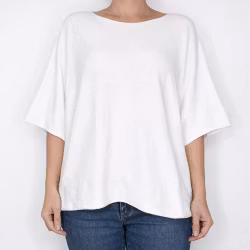 Finstickad Ponchotröja Sia VIT - Marta du Chateau