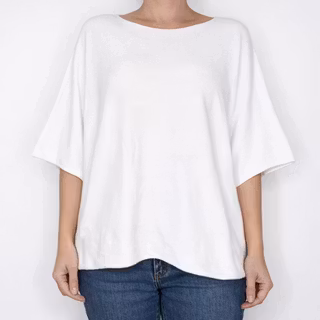 Finstickad Ponchotröja Sia VIT - Marta du Chateau