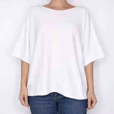 Finstickad Ponchotröja Sia VIT - Marta du Chateau