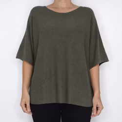 Finstickad Ponchotröja Sia MILITARY - Marta du Chateau