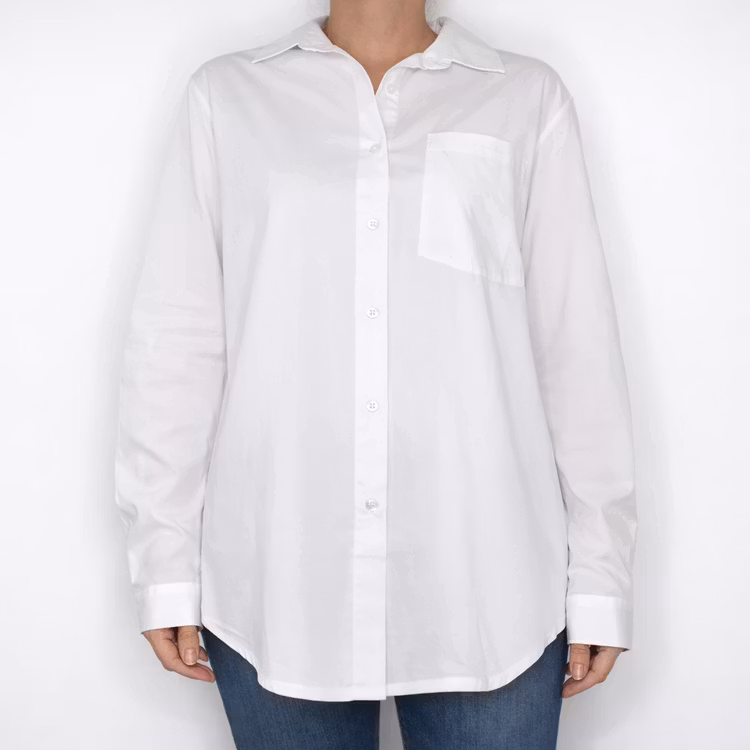 Bomullsskjorta Hanna VIT - Camicia